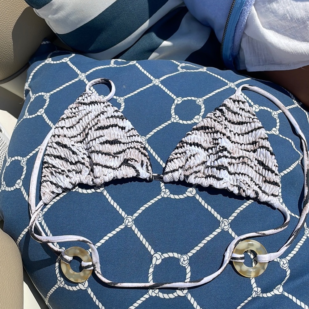 aila blue bathing suit top Tangiers top original price $99